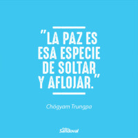 "La paz es esa especia de soltar y aflojar" - Chögyam Trungpa