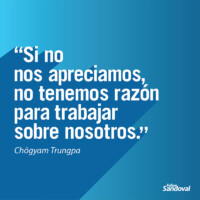 "Si no nos apreciamos no tenemos razón para trabajar sobre nosotros." - Chögyam Trungpa